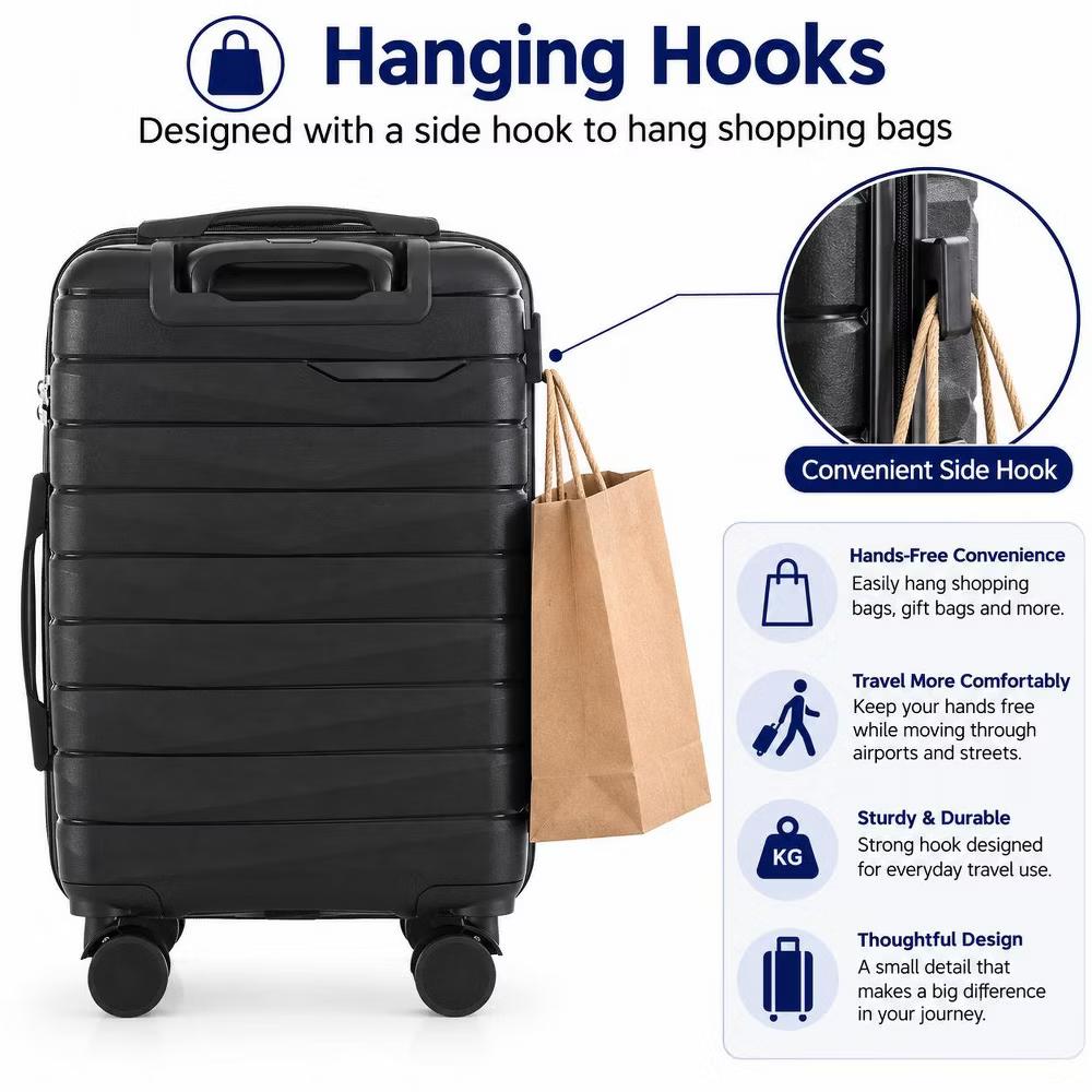 3-Piece Hardshell Expandable Luggage Set with 8 Spinner Wheels and Built-In Lock - 20", 24", 28" - Image 9