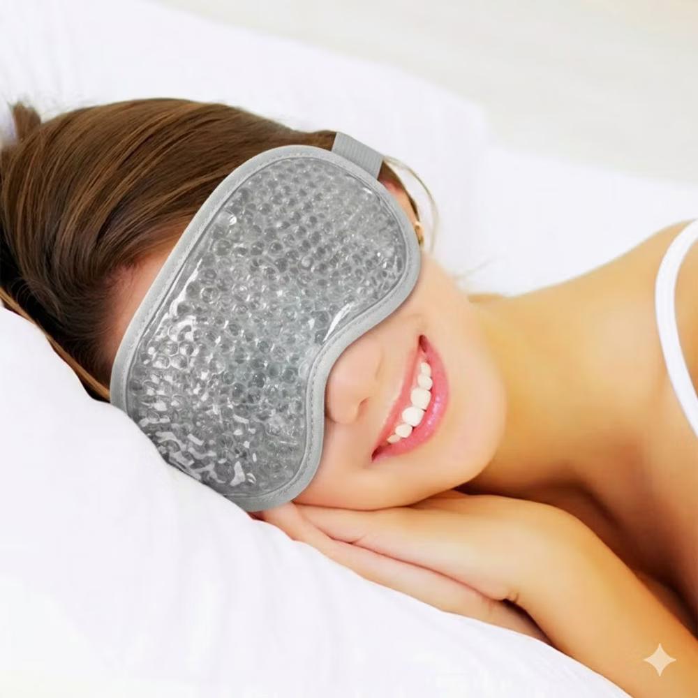 Reusable Gel Bead Eye Mask Hot and Cold Compress PVC Eye Cover with Adjustable Strap - Image 10
