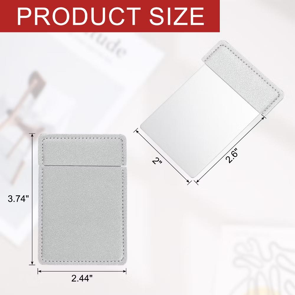 Stainless Steel Pocket Travel PU Leather Mini Mirror - Image 24