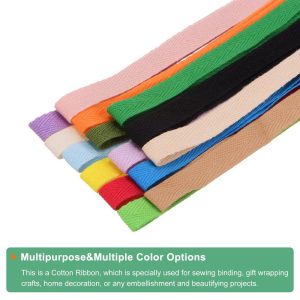 Cotton Durable Breathable Washable Ribbon 3/8 Inch 49 Yards 1 Pc