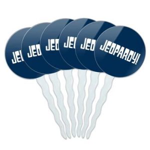 Jeopardy Classic Logo Cupcake Picks Toppers Decoration Set of 6