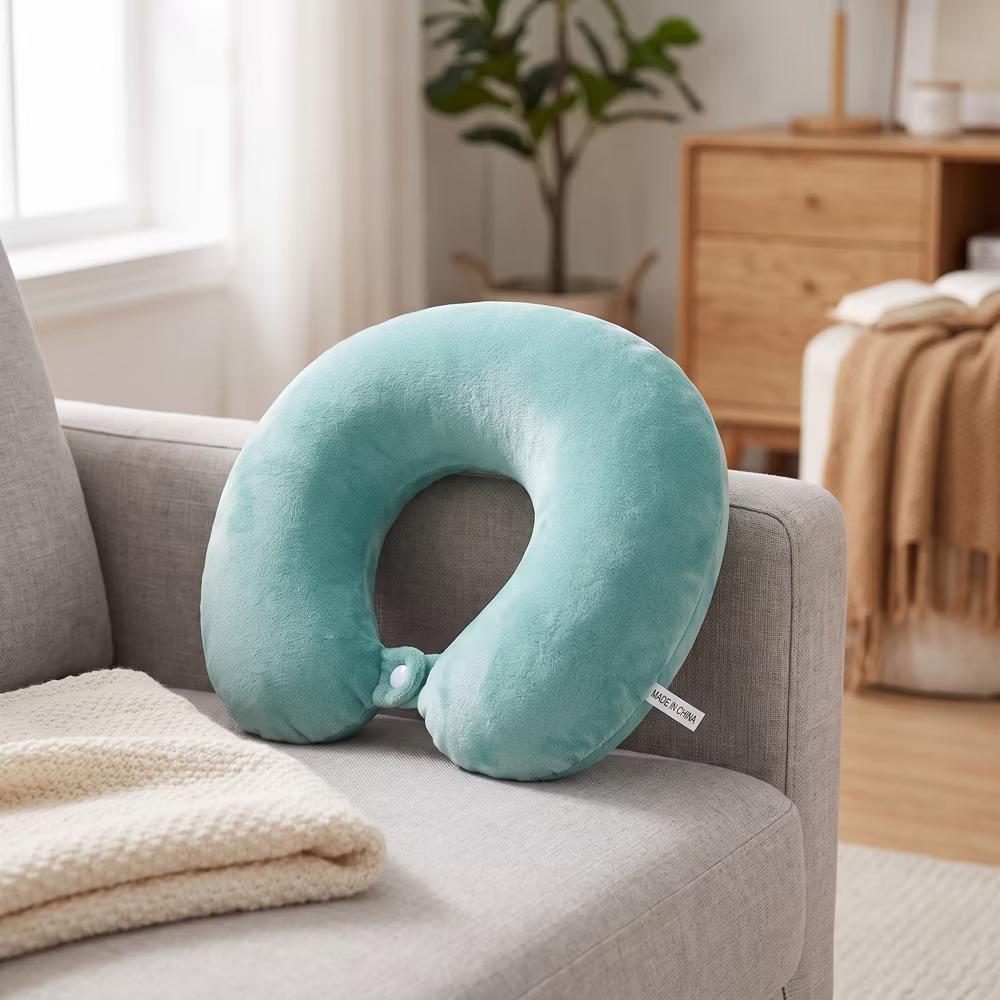 Solid PP Cotton Lightweight Office U-Shape Travel Neck Pillows 11x11in 1 Pc - Image 13
