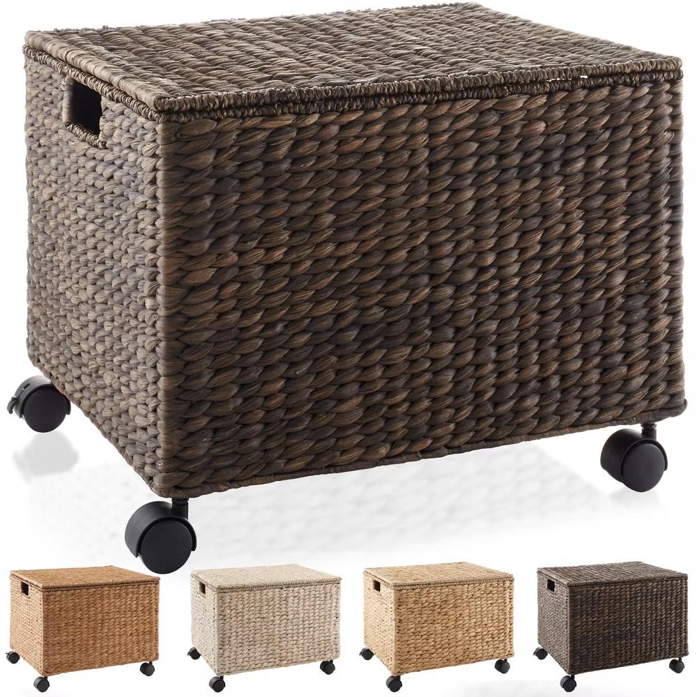 Casafield Rolling Filing Cabinet - Water Hyacinth Hanging File Folder Organizer on Wheels, Home Office Storage - Image 7