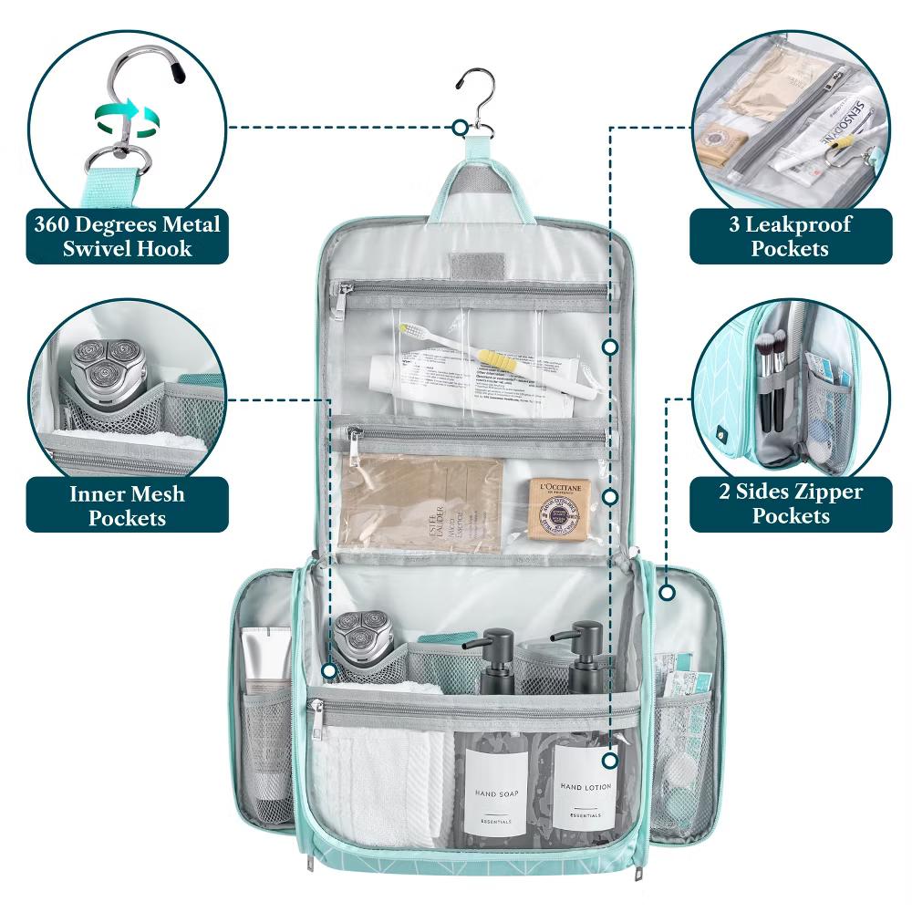 Large Hanging Toiletry Bag, Travel Women Men Cosmetic Organizer, Water Resistant Makeup Accessories Essentials Kit - Image 37