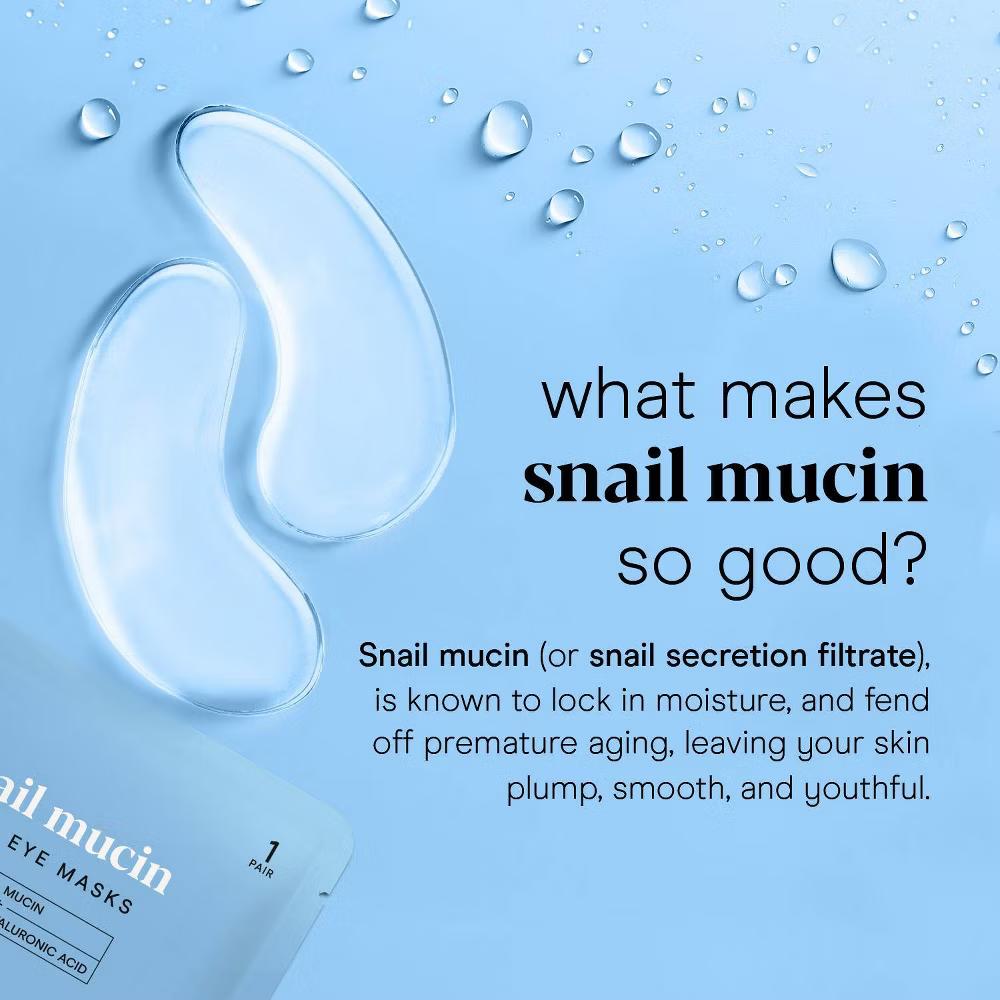 Baebody Snail Mucin Under Eye Masks - 6ct: Paraben-Free, Sulfate-Free, Vegan, With Hyaluronic Acid - Image 7