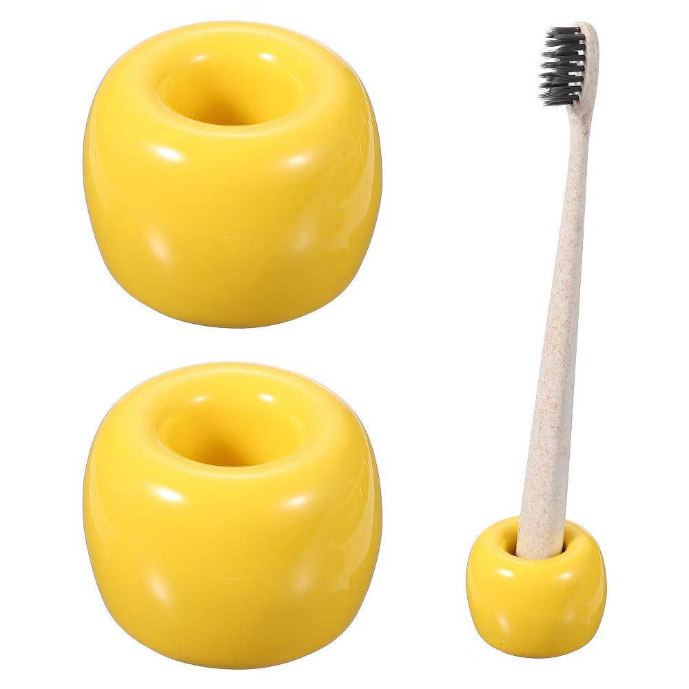 Mini Ceramics Toothbrush Holder Stands 2 Pcs - Image 25