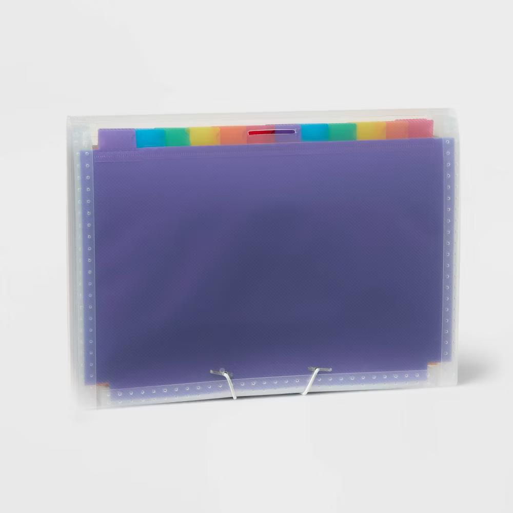 24 Pocket Expanding File Folder Letter Size Clear - Image 3