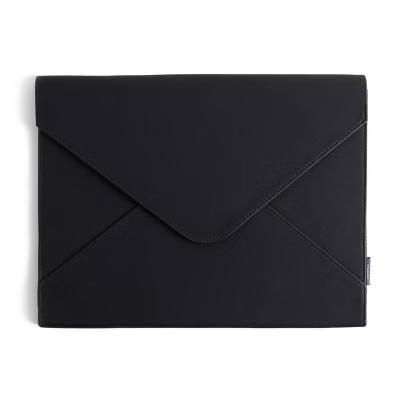 Vegan Leather Document Holder Black: Office Supplies Desk Organizer with 2 Compartments, 10"x13"x0.7" - Image 2