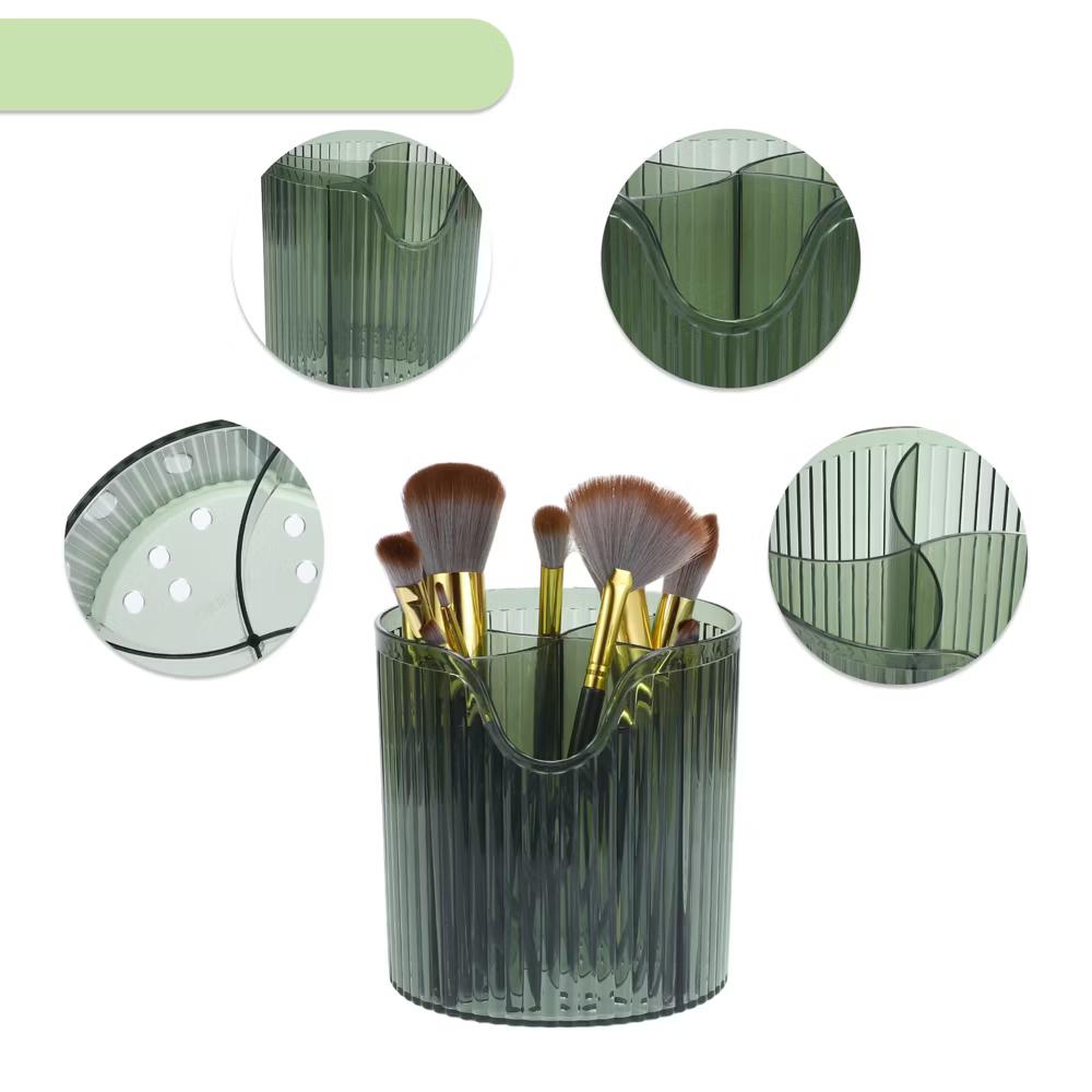 4 Slot Makeup Brush Cup Makeup Organizer for Bathroom Countertops 1 Pc - Image 9
