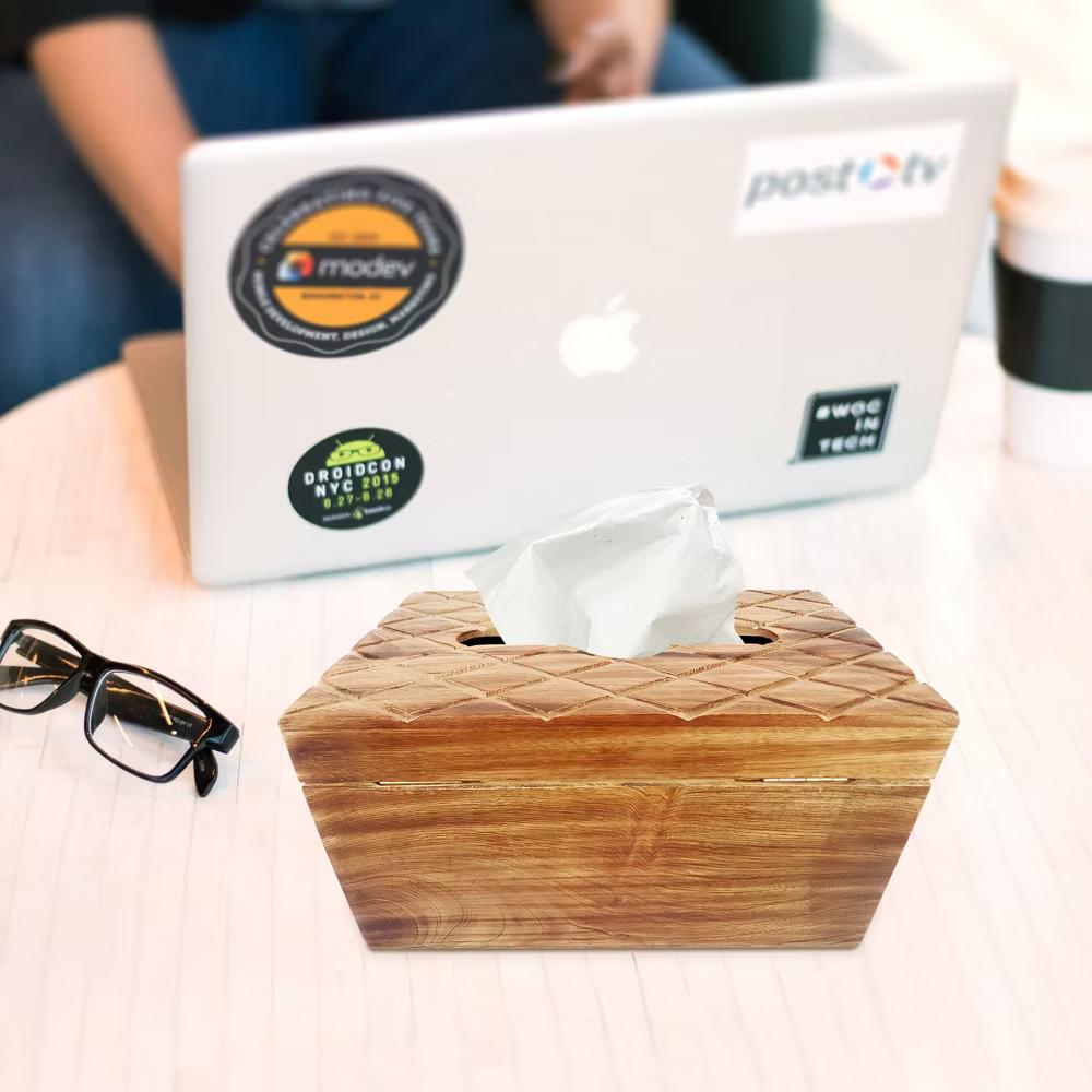 Modern Decorative Paper Facial Tissue Box Holder for Kitchen, Dining Room, and Office - Image 8