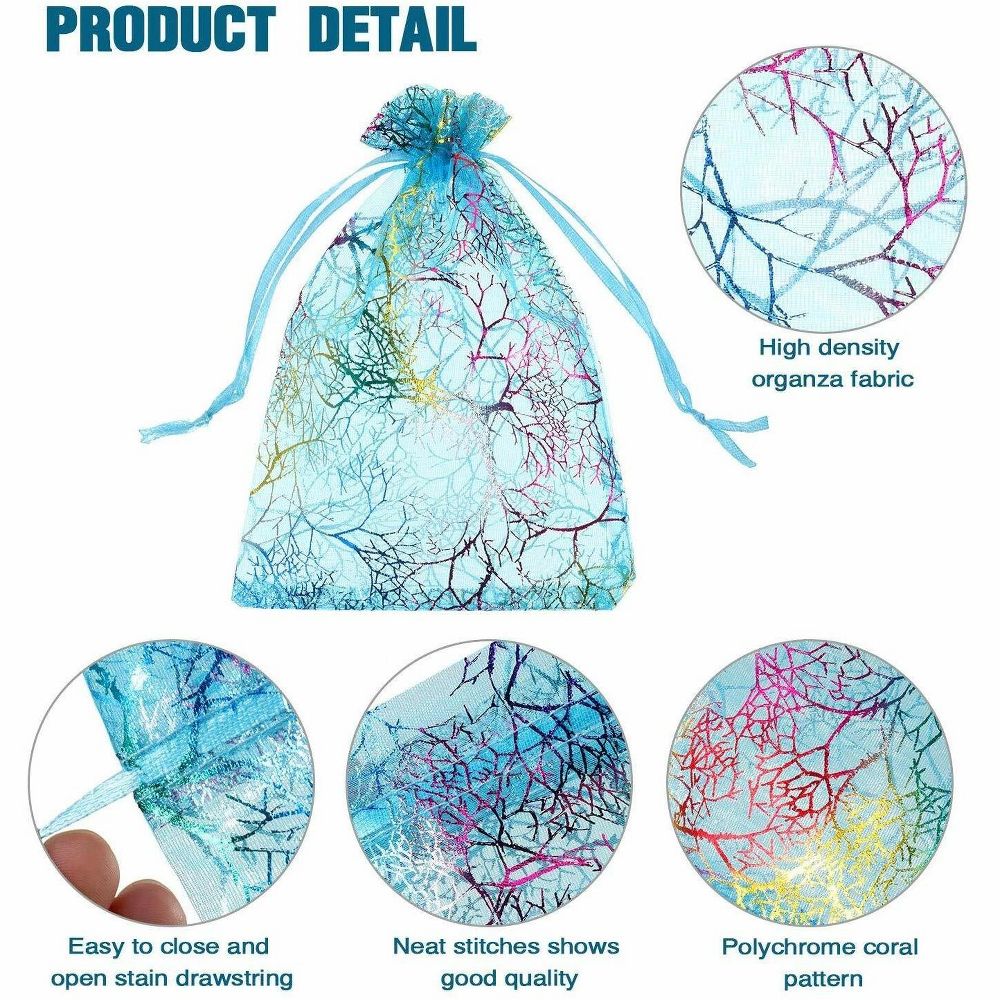 Home Collection Sheer Coralline Organza Gift Bags - Image 2