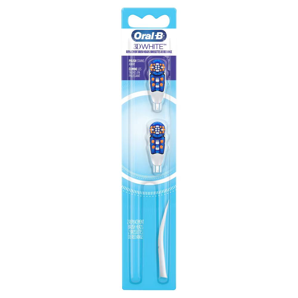 3D White Battery Power Toothbrush Replacement Heads - 2ct - Image 2