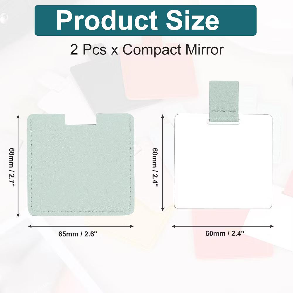 Stainless Steel Women Travel Makeup Mini Folding Mirror 2 Pcs - Image 10