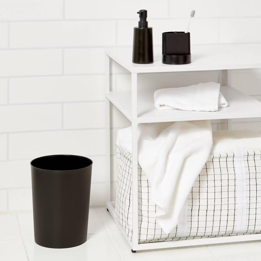 Bath Coordinates Bundle Black - Plastic Hand Washable, Includes Wastebasket & Soap Dispenser - Image 6