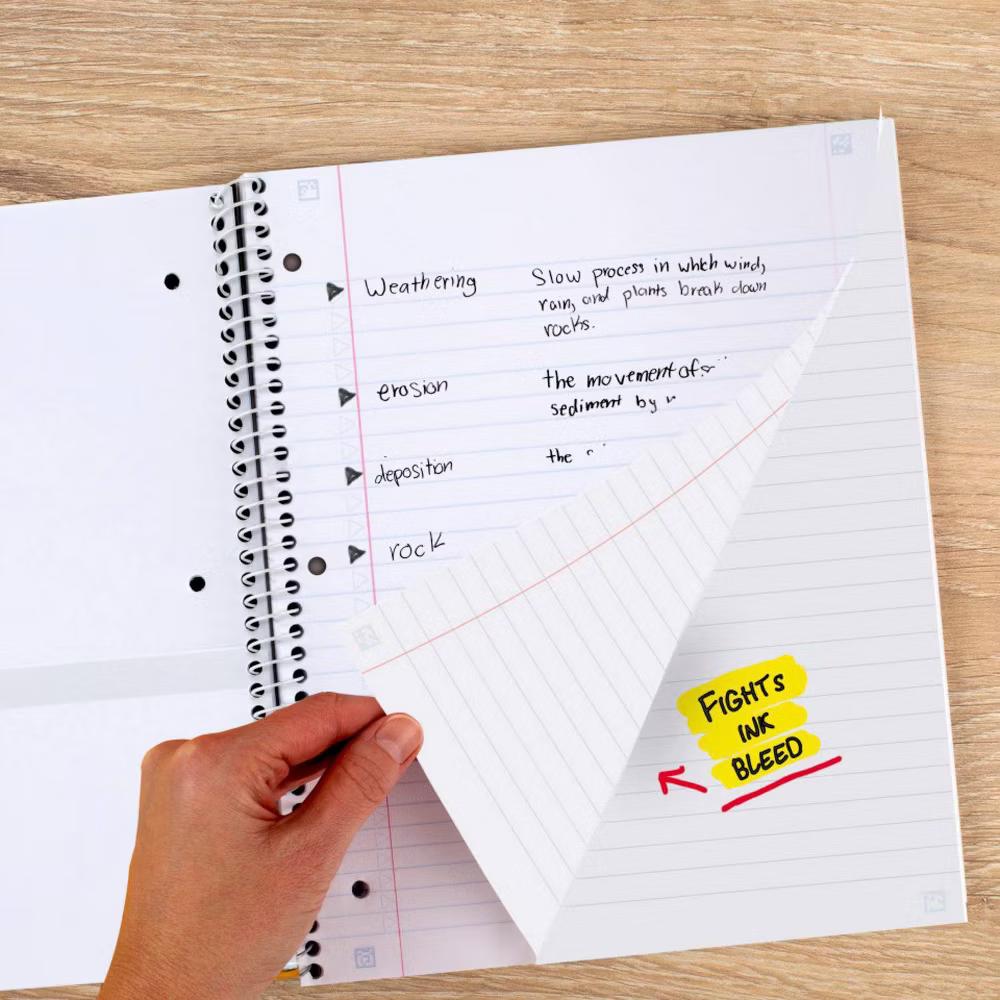 Five Star 8"x10.5" Active Wide Ruled Notebook 80 Pages Pink - Image 6