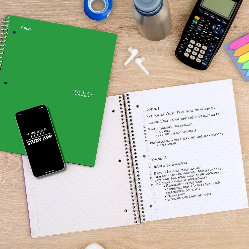 Five Star 3 Subjects 150pg College Ruled Spiral Notebook (Colors May Vary): Perforated, Acid-Free, 3 Hole Punched, Flexible Cover - Image 7