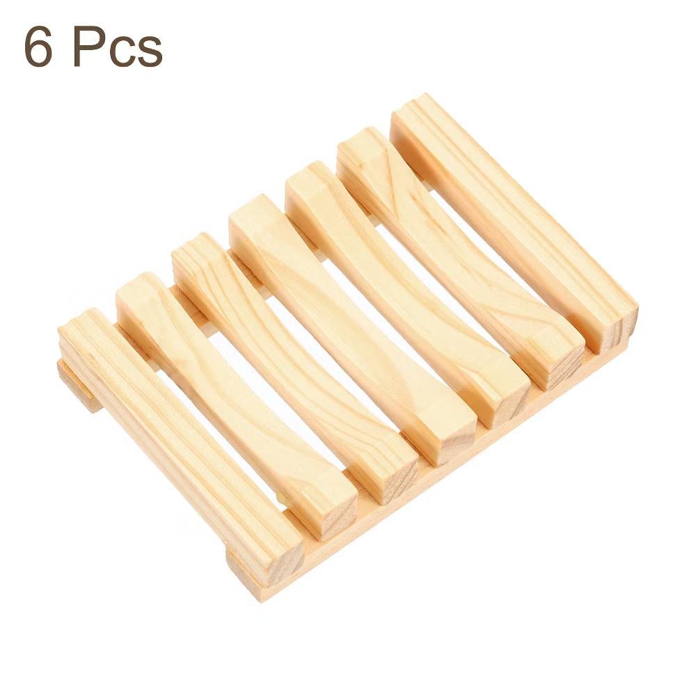 Wooden Natural Self Draining Bathroom Kitchen Sink Soap Dish - Image 20