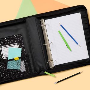2" Fashion Zipper Binder Game Black