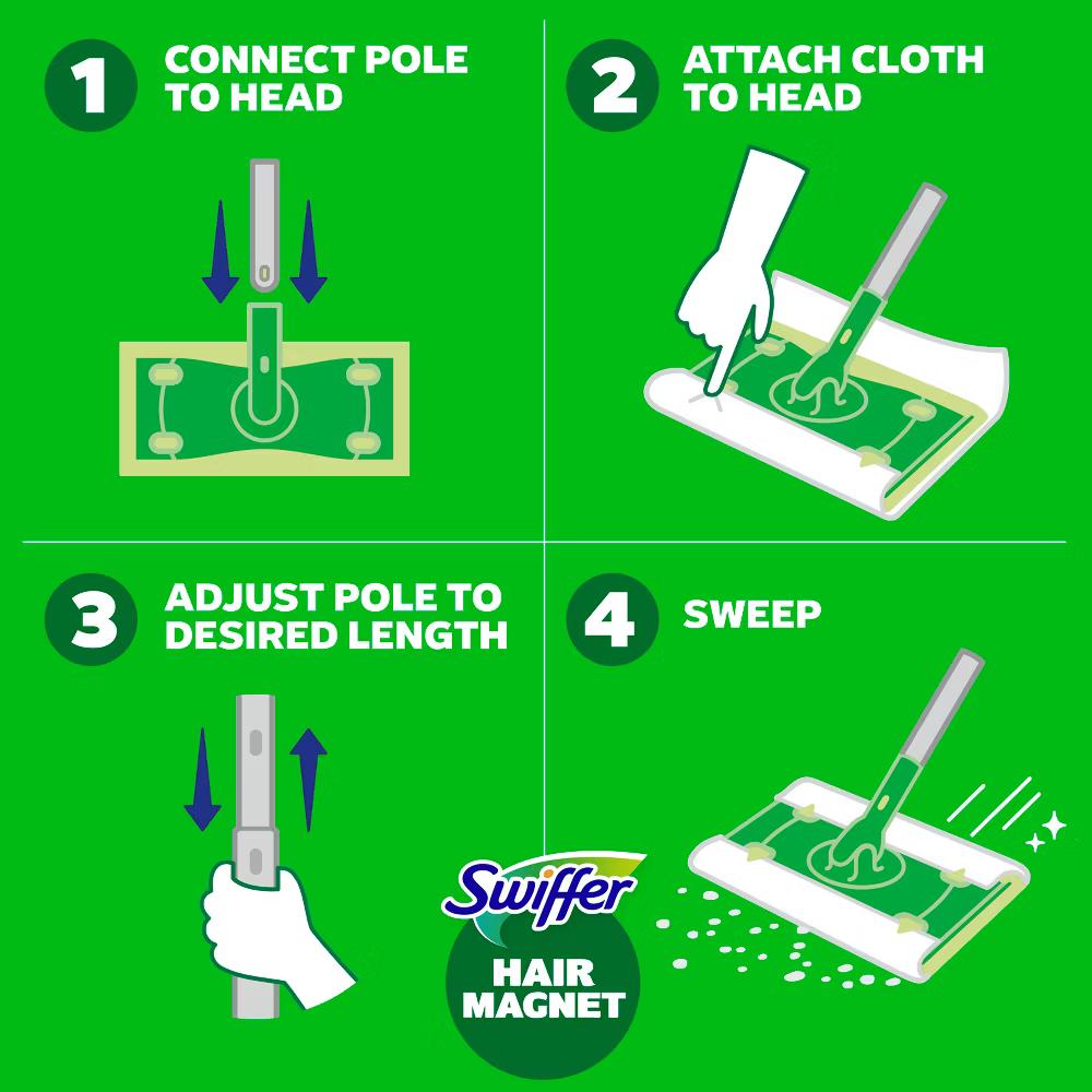 Swiffer Unscented Sweeper Hair Magnet Deluxe Starter Kit Floor Cleaners - 9pc - Image 14