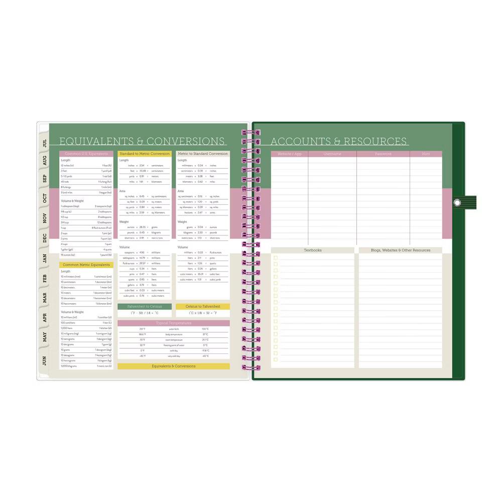Blue Sky Your Year College Weekly/Monthly Planner Wirebound 7"x9" Green Date - Image 19