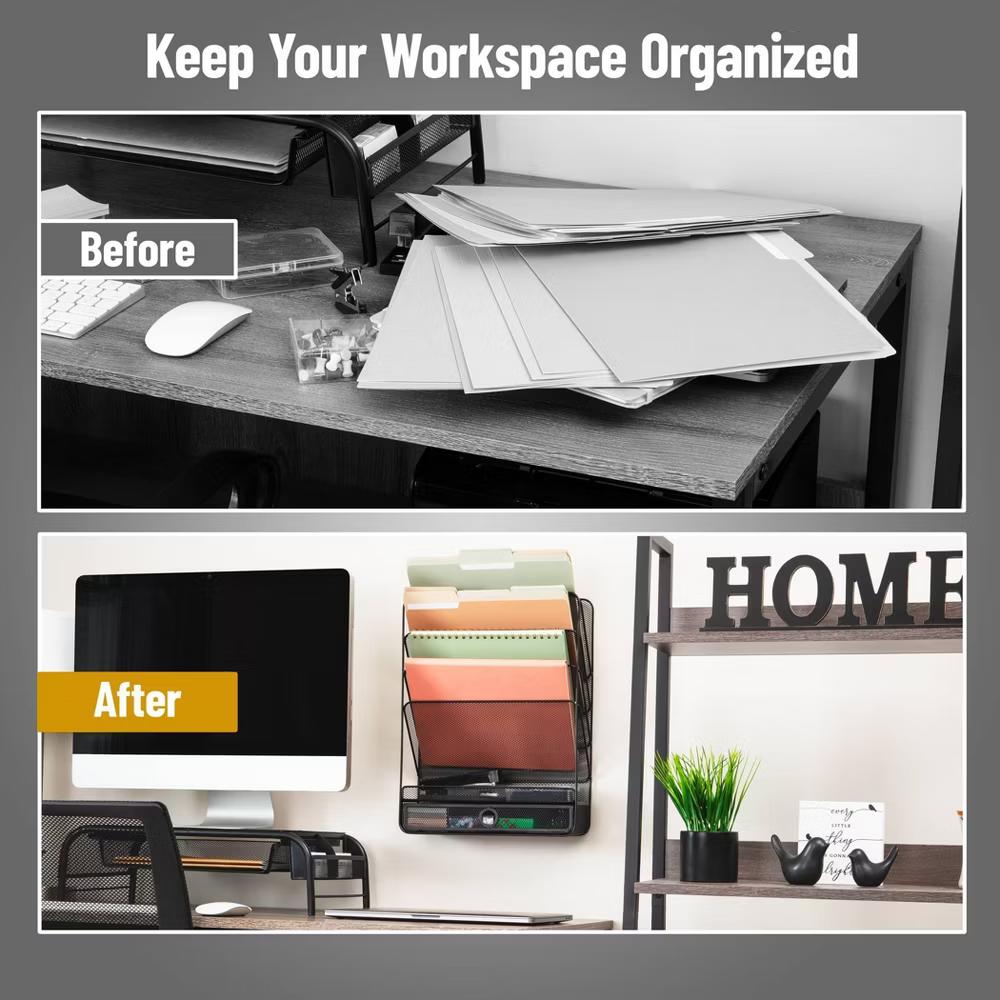 Wall Mount Metal File Organizers Black - Image 6