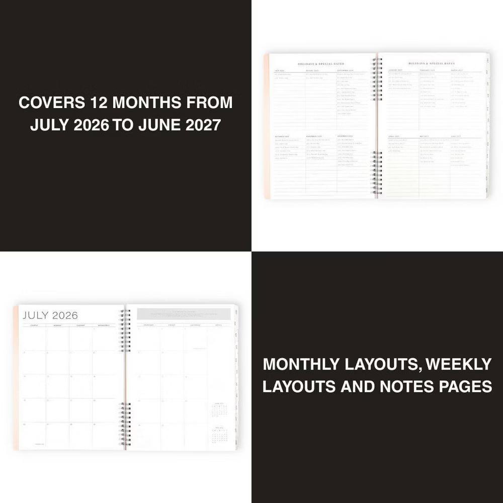 8.5" 11" 2026-2027 Monthly/Weekly Planner - Powder Pink Arch, School Supplies - Image 6