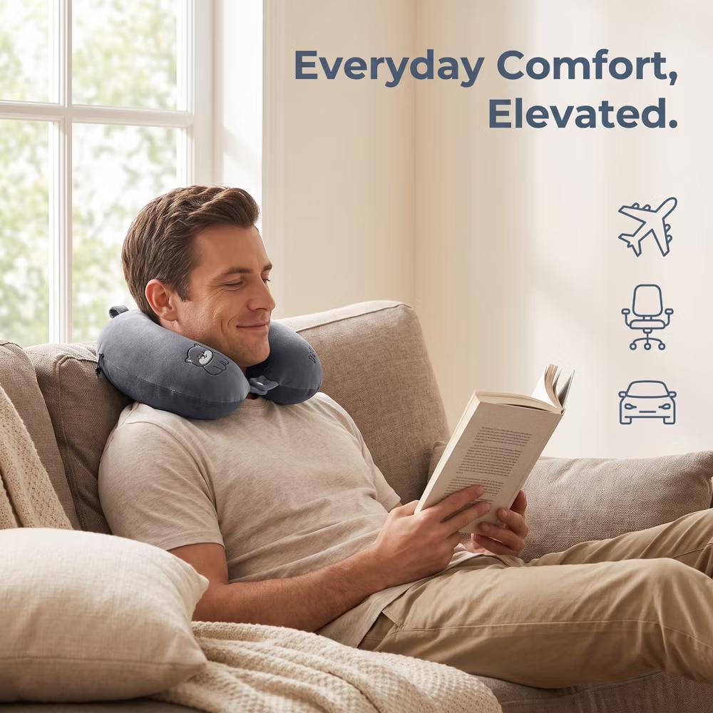Cut Animal Pattern Memory Foam U-Shape Travel Lightweight Travel Neck Pillows 13x11in 1 Pc - Image 4
