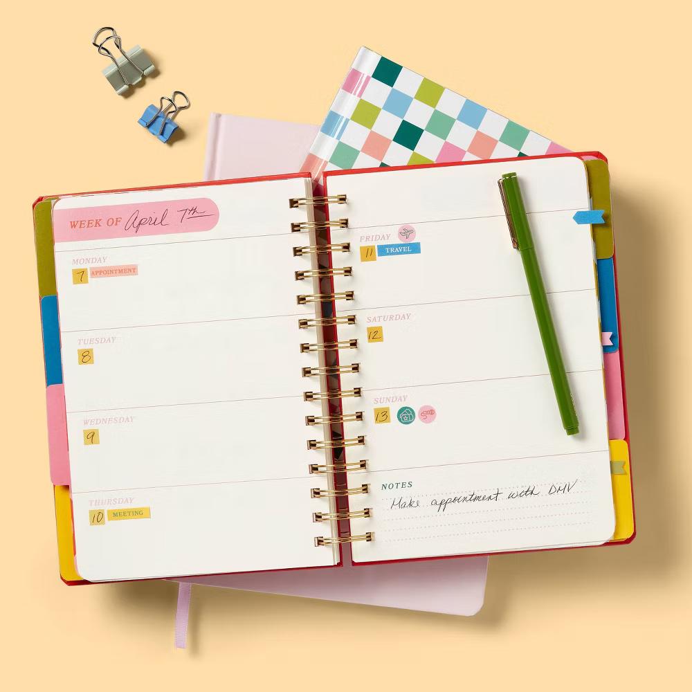Twin Wire 6"x8" Planner with Elastic Closure Bright