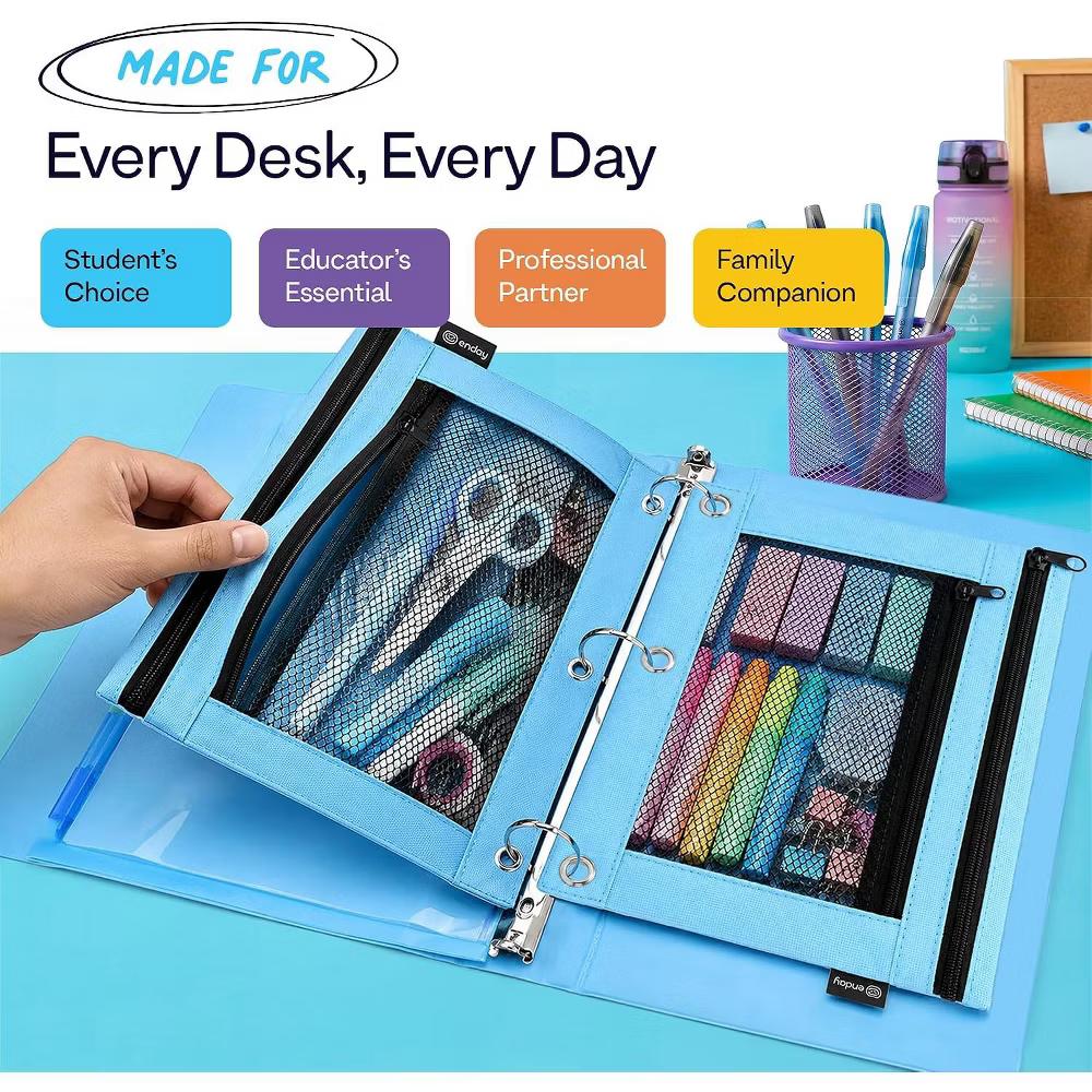 Pencil Pouch for 3 Ring Binder, 36 Packs Bulk Zipper Pencil Case in 6 Colors, Zippered Binder Pencil Pouches, 3 Ring Pencil Pouch for Binder - Image 8