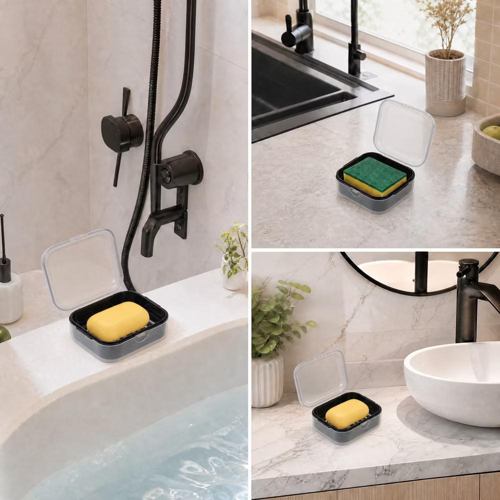 Square Double-layer Drain Soap Dish 1 Pc - Image 7
