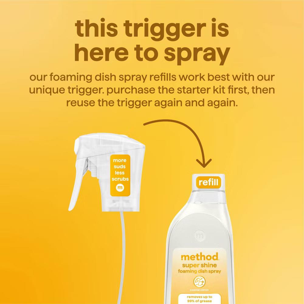 Method Super Shine Foaming Dish Spray Powered By Enzymes Coastal Citrus - Image 12