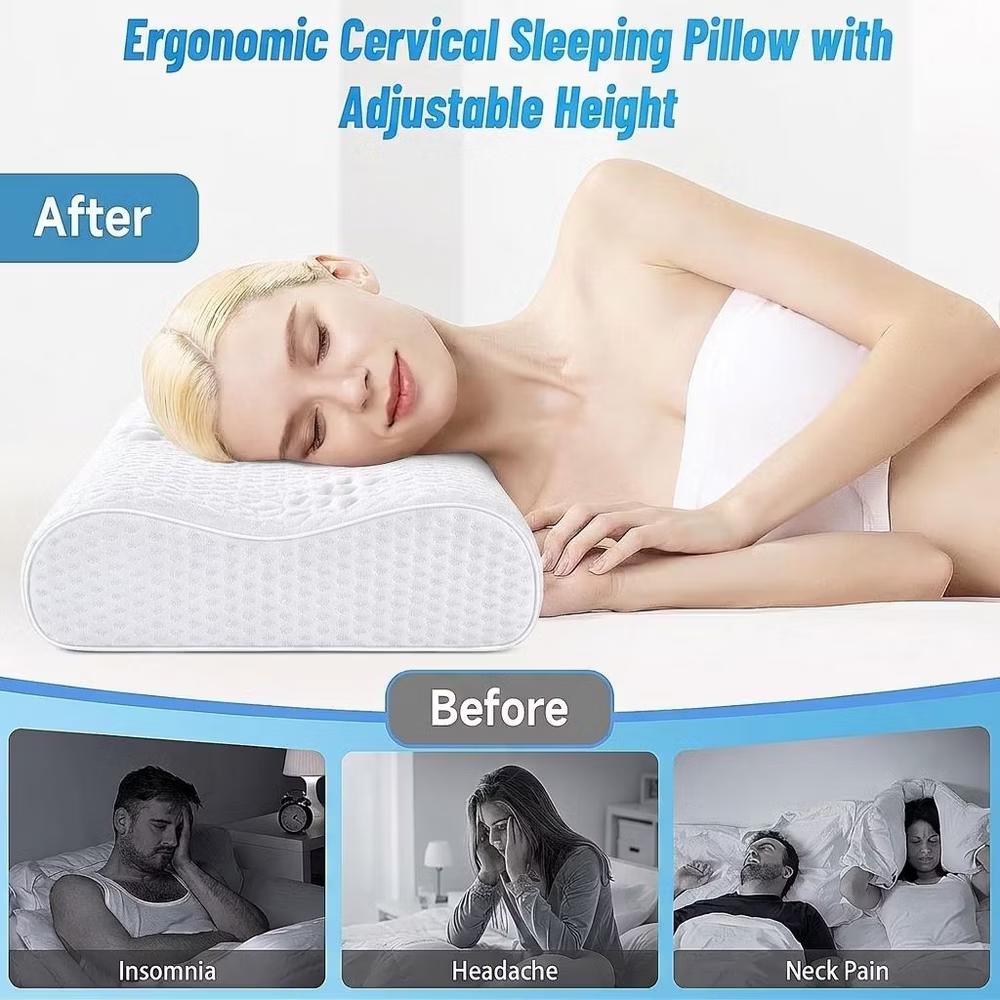 Bed Pillows Memory Foam Pillow, Queen Neck Pain Relief, Contour Cervical Pillow, for Neck and Shoulder Pain, Side, Back and Stomach Sleeper - Image 6