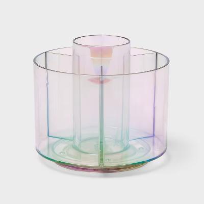 Plastic Turntable Makeup Organizer Iridescent