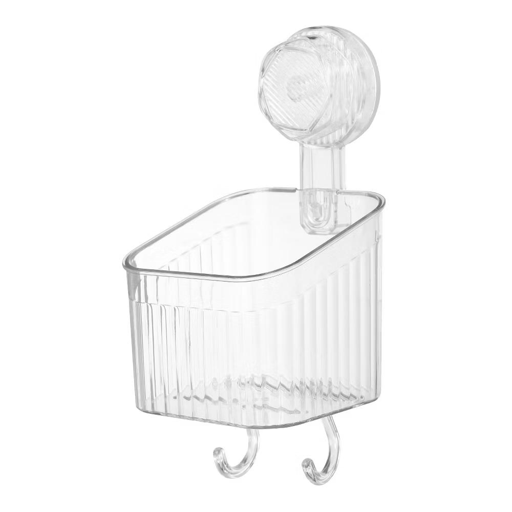 Wall Mount Strong Suction Cup Shower Caddy with Hooks