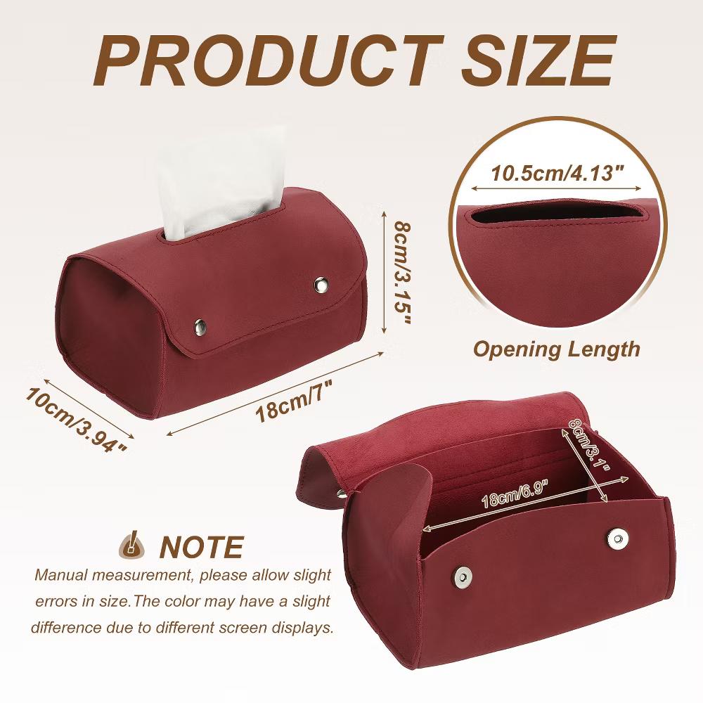 PU Leather Home Car Office Decorative Rectangular Tissue Box Cover - Image 18