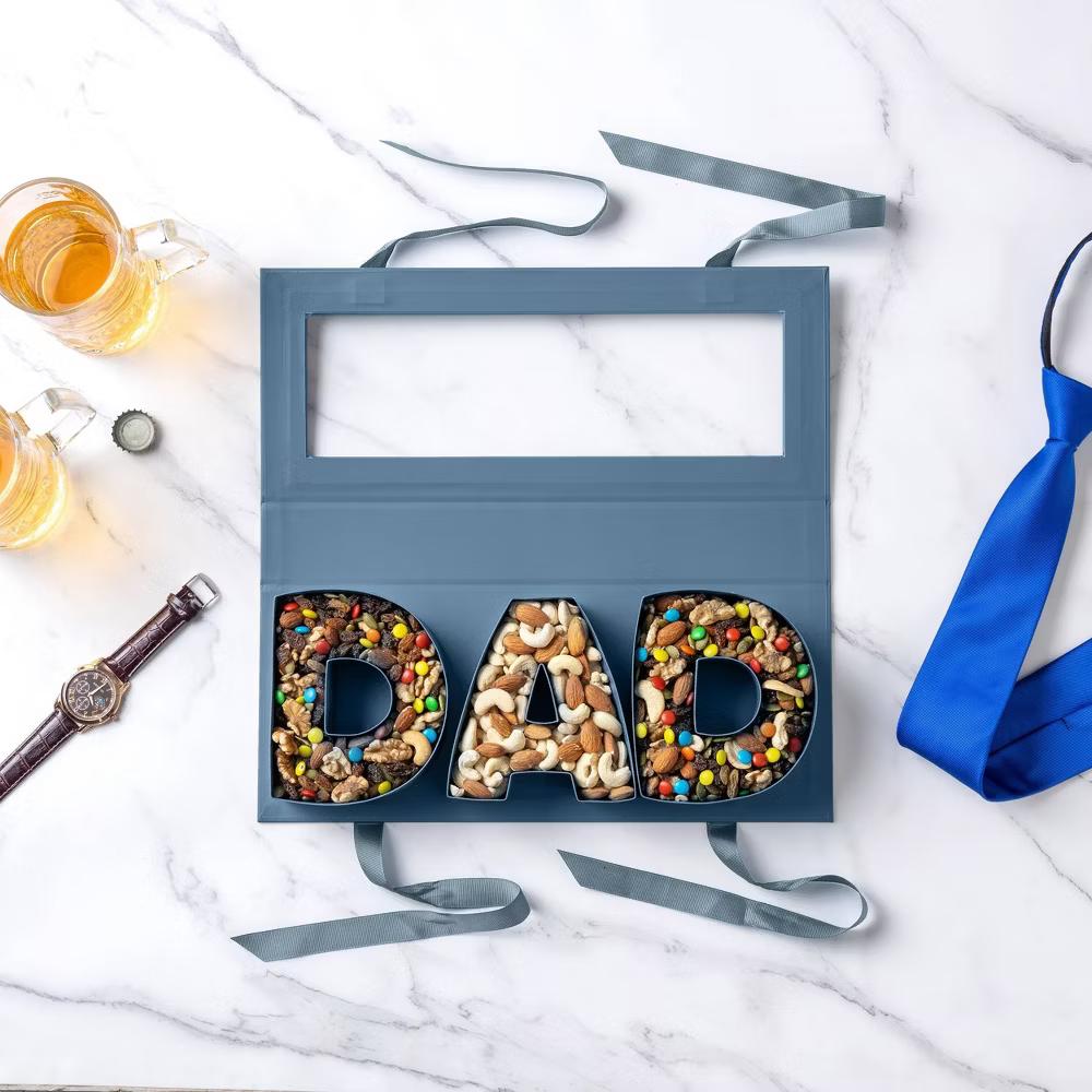 Cook With Color Fillable DAD Word Food Storage Gift Box Blue Textured - Image 5