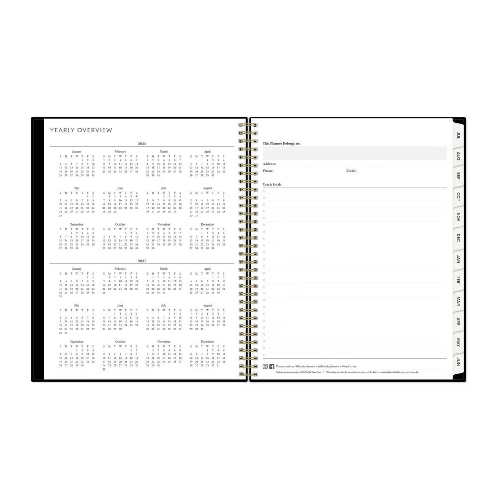 Blue Sky 8.5"x11" 2026-2027 Weekly/Monthly Planner BS Black PP with Double Horizontal Pockets Wirebound - Image 3