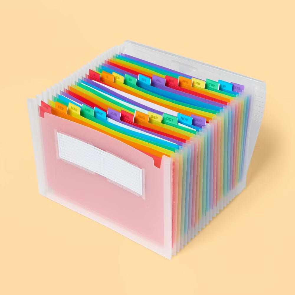 24 Pocket Expanding File Folder Letter Size Clear