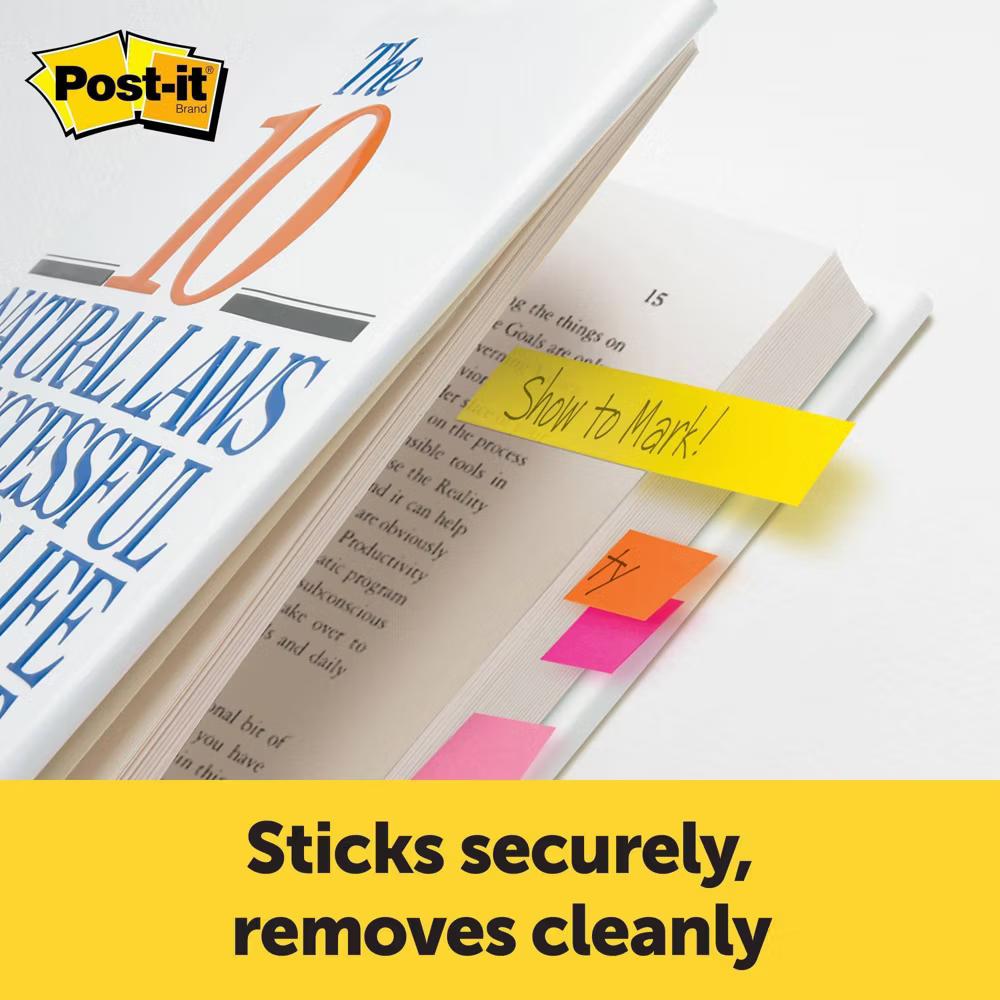 10pk 1/2"x2" Page Markers Assorted Bright Colors - Image 10
