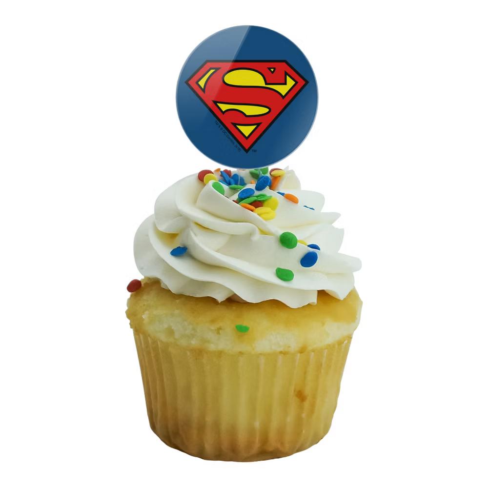 Classic S Shield Logo Cupcake Picks Toppers Decoration Set of 6 - Image 5