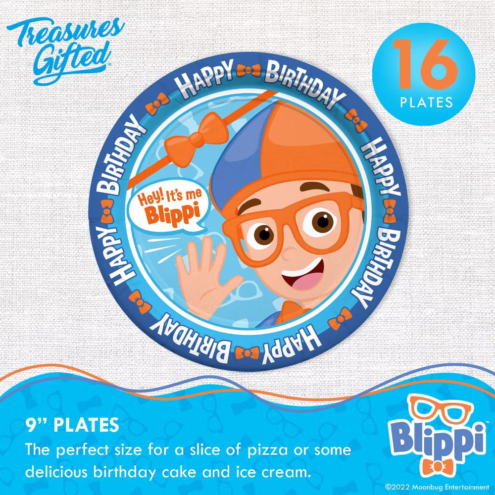 Treasures Gifted Blippi Birthday Party Tableware Classic Set for 16 Guests - Image 4