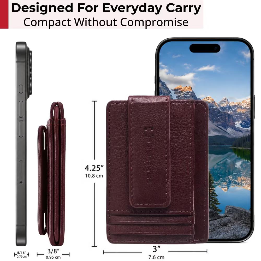 Alpine Swiss Harper Mens RFID Slim Money Clip Front Pocket Wallet Minimalist Leather ID Card Holder - Image 19