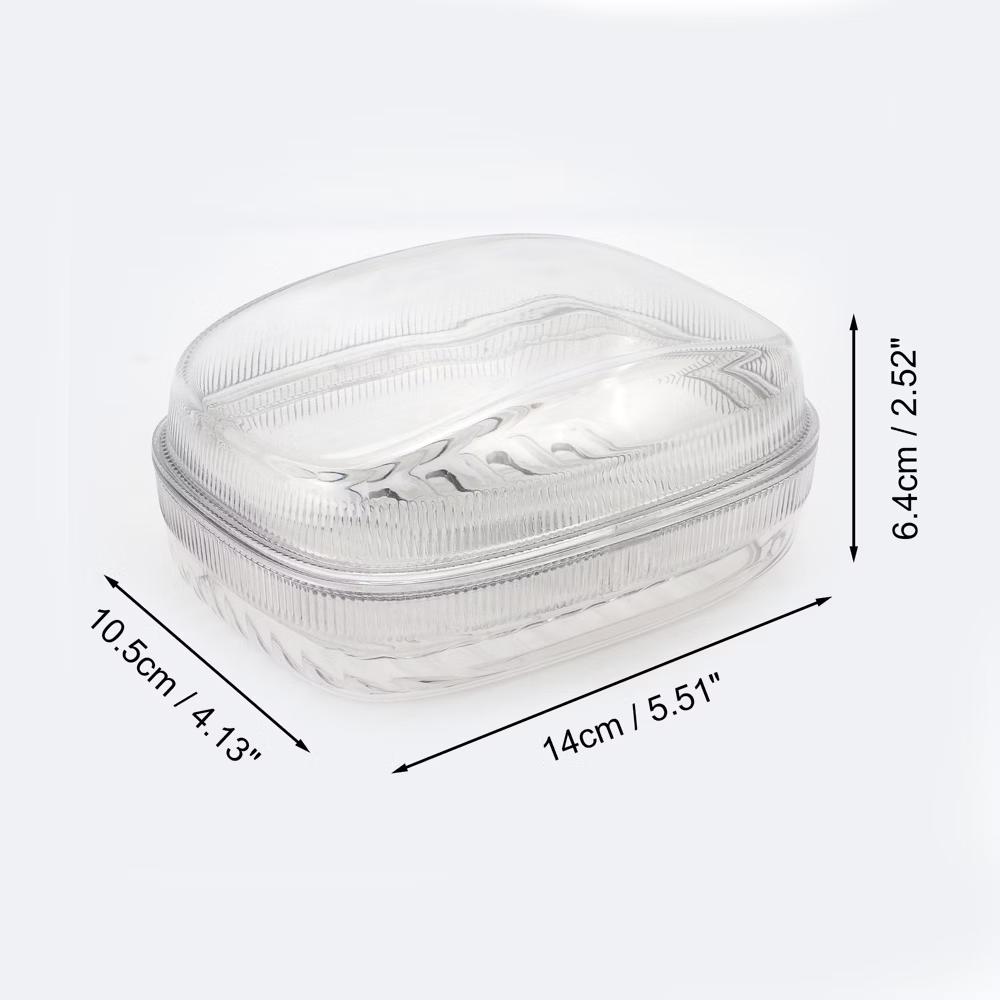 Double Layer Soap Dish with Cover 5.51"x4.13"x2.52" 1 Pc - Image 4