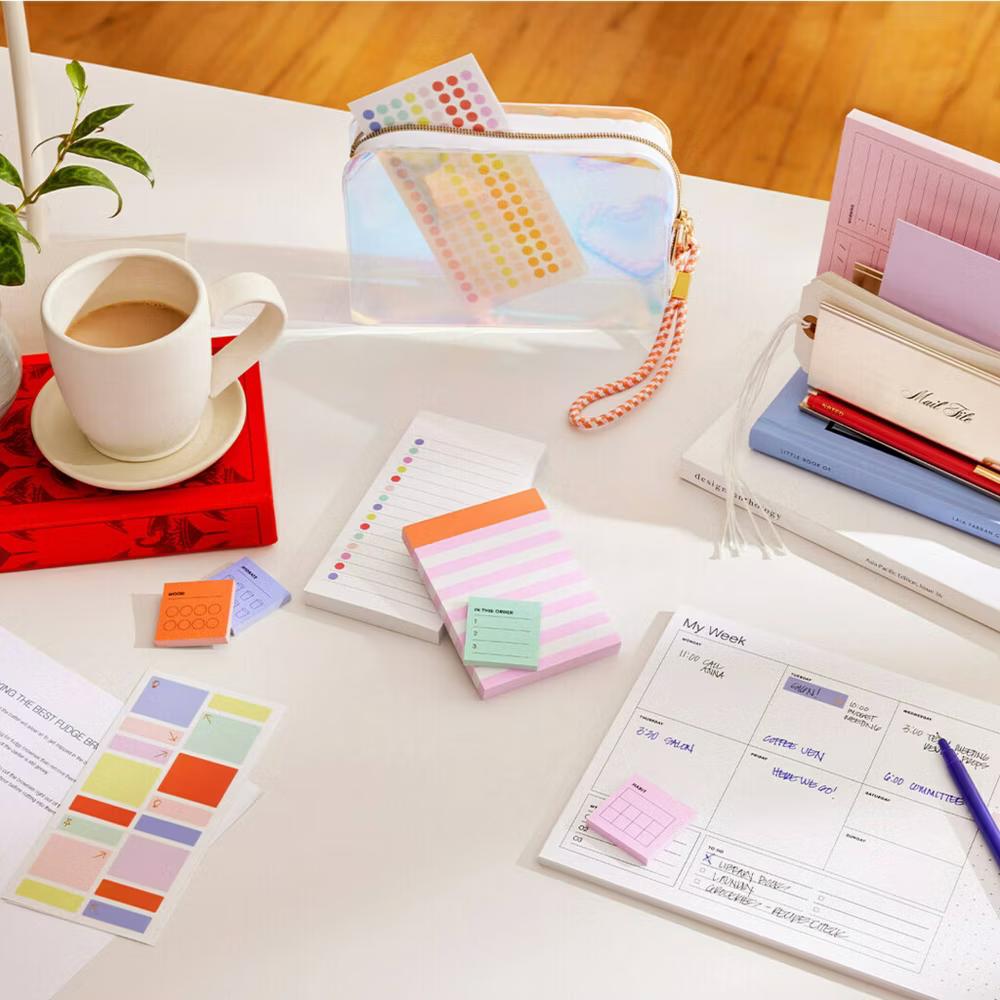 Noted by White Lined Notes with Colored Dots, Sticky Notes: 100 Sheets, 2.9x5.7", To-Do & Grocery List - Image 2