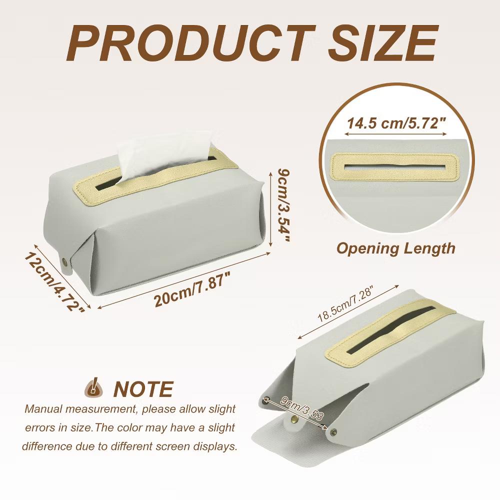PU Leather Home Car Office Decorative Tissue Box Cover - Image 13