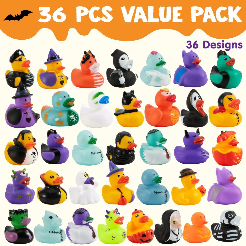 Halloween Party Supplies, Rubber Ducks Party Toys for Halloween Goodie Bag Fillers Decorations School Classroom Game Prizes Baby Bath Toy - Image 43