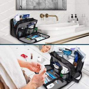 Toiletry Bag for Men, Travel Pouch Essentials Shaving Dopp Kit, Water Resistant Organizer Case Accessories