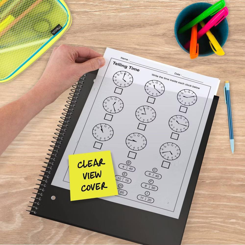 Five Star 170 Sheets 3 Subject Wide Ruled Customizable Notebook Feature Rich Black: Spiral, 8x10.5", Perforated, SFI Certified - Image 5