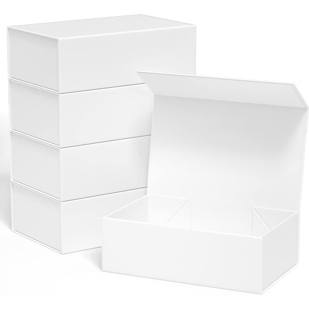 5 Pack White Gift Box 10 6 3 Inch Magnetic Closure Reusable Cardboard Gift Packaging for Birthday Wedding Christmas - Image 4
