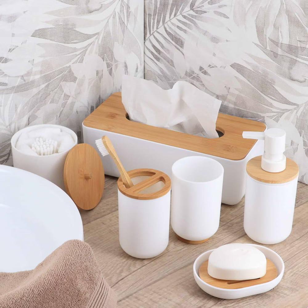 French Home Goods Cotton Pad & Q-Tip Holder with Bamboo Lid - Image 17